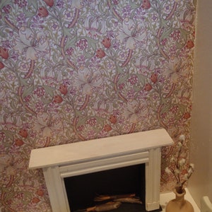 Dollhouse wallpaper WM golden lily PDF 1:12 scale