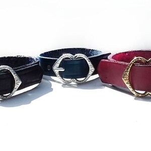 Leather cuff bracelet, dyed leather, goth, punk, leather bracelet, brass buckle bracelet