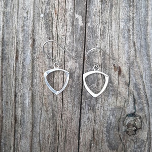 Shield maiden earrings. sterling silver earrings, medieval earrings, triangle earrings