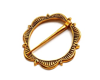 Broche medieval sept, broche de latón, recreador medieval, SCA, cosplay