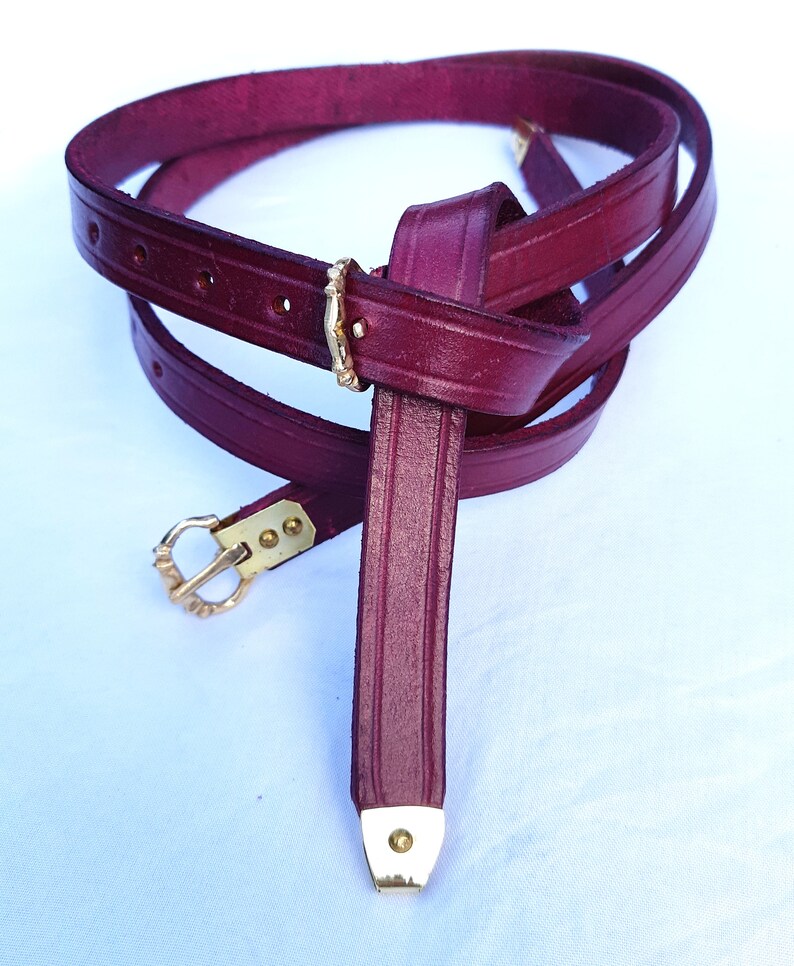 Medieval Leather Garters Garter Burgundy Leather Real Etsy