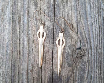 Bronze age spear earrings, bronze earrings. Ancient greek inspired earrings