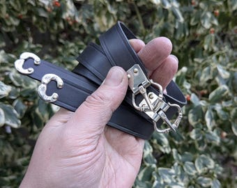 Medieval garters, 3/4 inch,  silver plated brass fittings.