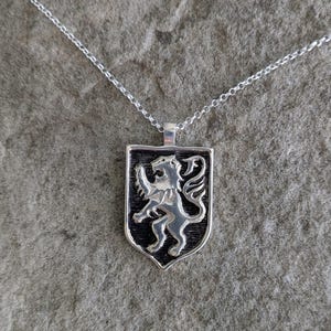 Medieval Lion rampant, pendant, necklace, men&#39;s necklace, fantasy jewelry, house lannister