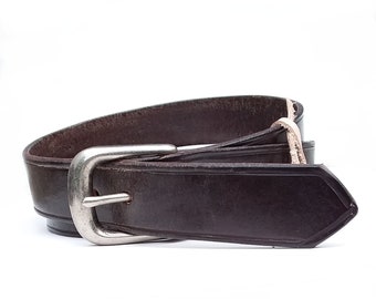 Leather belt, 1.25 inch, brown leather belt, real leather belt