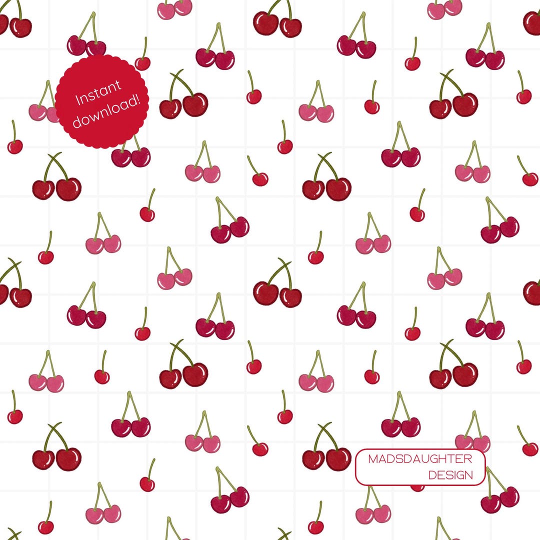 Cherries Seamless Pattern Digital Download - Etsy