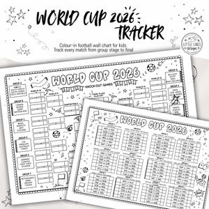 World Cup 2026 Printable Tracker for Kids | Soccer & Football Tournament Bracket Chart