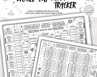 WM 2026 Tracker für Kinder | Fußball-Turnier-Halterungstabelle