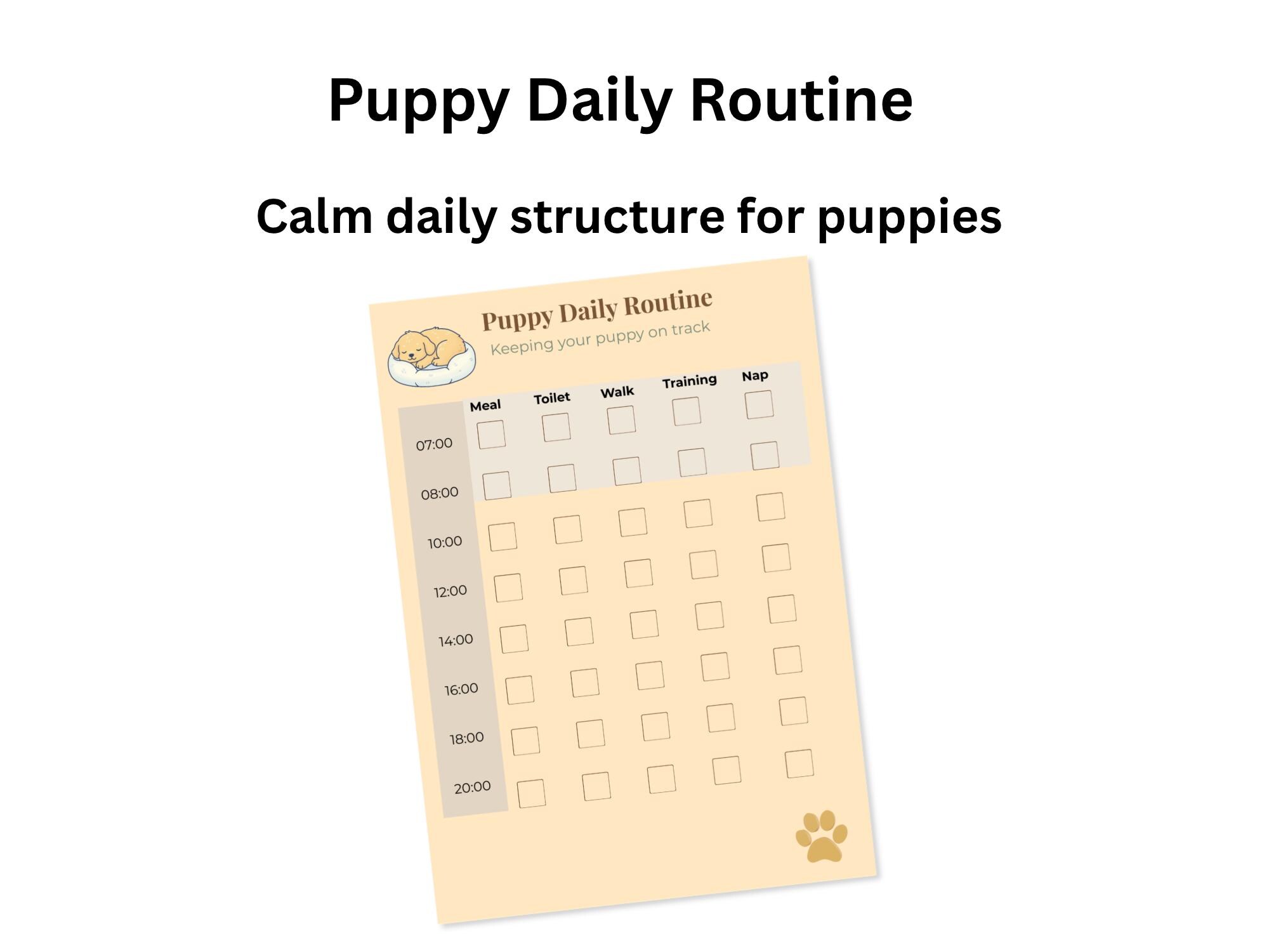 Puppy Daily Routine Planner Printable Puppy Schedule & Tracker