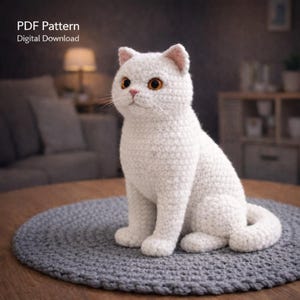 Britisch Kurzhaar Katze Häkelanleitung PDF,Realistische Amigurumi Katze,Kätzchen Häkelanleitung | Digital Download,Geschenk für Katzenliebhaber | Tier gehäkelt