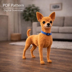 Wzór szydełkowy na chihuahua w formacie PDF | Realistyczny samouczek amigurumi dla psa