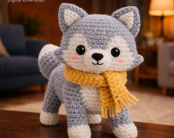Schema all'uncinetto per lupo in PDF / Amigurumi per animali del bosco