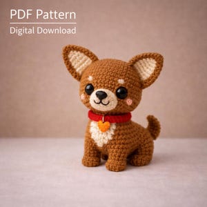 Chihuahua Amigurumi Crochet Pattern PDF | Brown Puppy Dog | Digital Download | Cute Handmade Toy Design