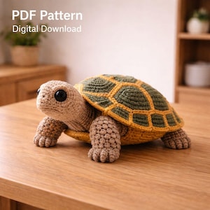 Amigurumi Turtle Pattern PDF, Crochet Turtle Toy, Realistic Sea Turtle Amigurumi, Turtle Plush Pattern, Easy Crochet Pattern, DIY Gift Idea