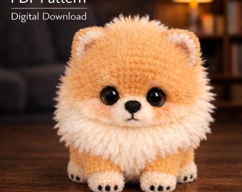 Schema per realizzare un cagnolino Pomerania amigurumi all'uncinetto (PDF) – Download digitale