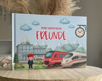 Freundebuch Eisenbahn / Kindergarten und Schule / Kita / Züge / Schulanfang / DIN A5 quer / 96 Seiten Inhalt / Einschulung / Grundschule