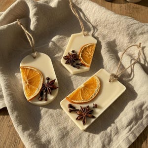 Soy Wax Aroma Sachet with Dried Orange & Star Anise, Natural Drawer and Closet Freshener, Handmade Home Fragrance, Housewarming Gift