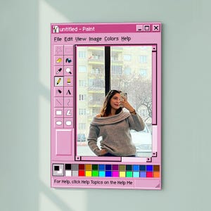 Espejo Ms Paint, decoración estilo retro de Windows 95, arte informático vintage imagen 2