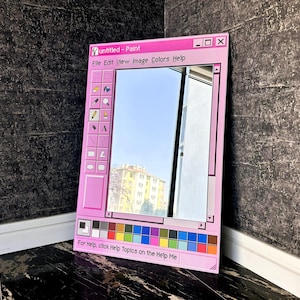 Espejo Ms Paint, decoración estilo retro de Windows 95, arte informático vintage imagen 5