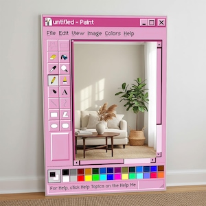 Espejo Ms Paint, decoración estilo retro de Windows 95, arte informático vintage imagen 8