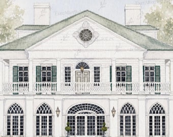 Lowndes Grove Charleston | Wedding Venue Illustration (Digit Download)