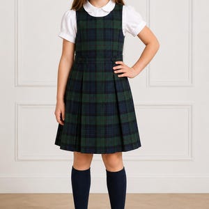 green tartan pinafore dress Miriam Tartan Pinafore  Miss Patina