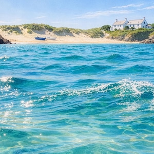 The Shore – A3 White Framed Cornwall from the Water Wall Art (Portrait)