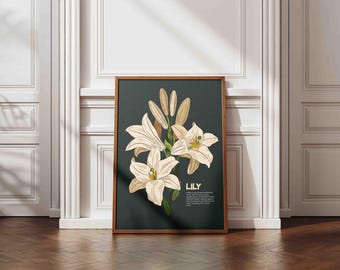 White Lily Art Print, Serenity Home Decor (Digital Download) #EA07