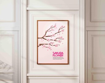 Sakura Flower Print, Cherry Blossom Zen Wall Art (Digital Download) #EA05