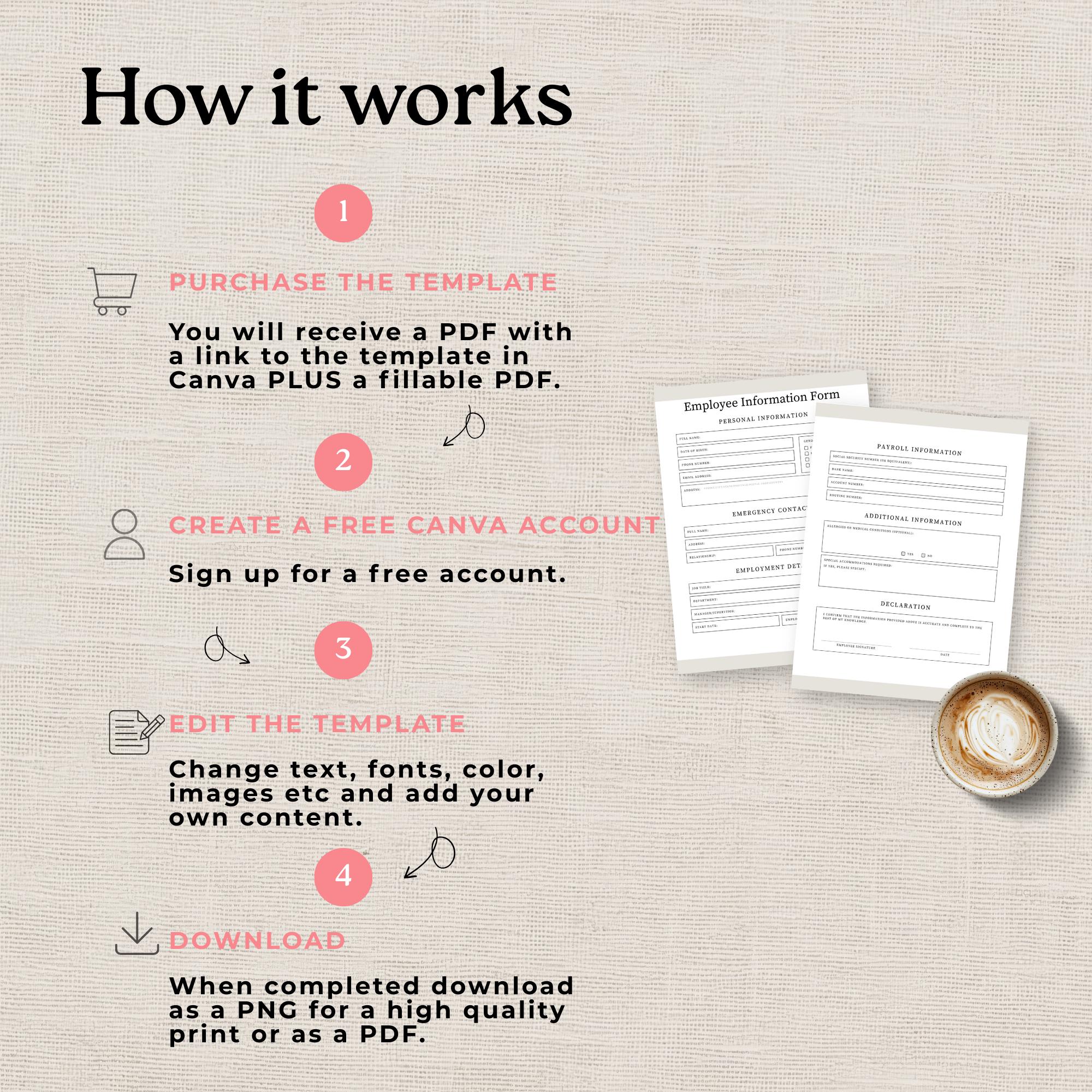 Employee Personal Information Form Template | Editable HR Intake ...
