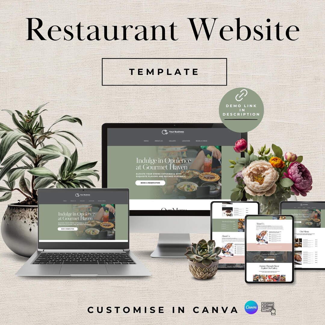Restaurant Cafe Website Template | Editable in Canva | Fresh & Modern ...