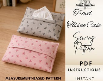Travel Tissue Case Sewing Pattern PDF, Pocket Tissue Holder Tutorial, DIY Travel Accessory, Beginner Sewing Project, Gift Idea