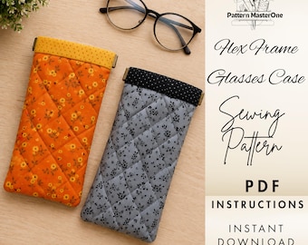 Flex Flow Glasses Case Sewing Pattern PDF, Glasses Pouch & Quilted Eyeglass Holder Tutorial, Step-by-Step Guide, Instant Download