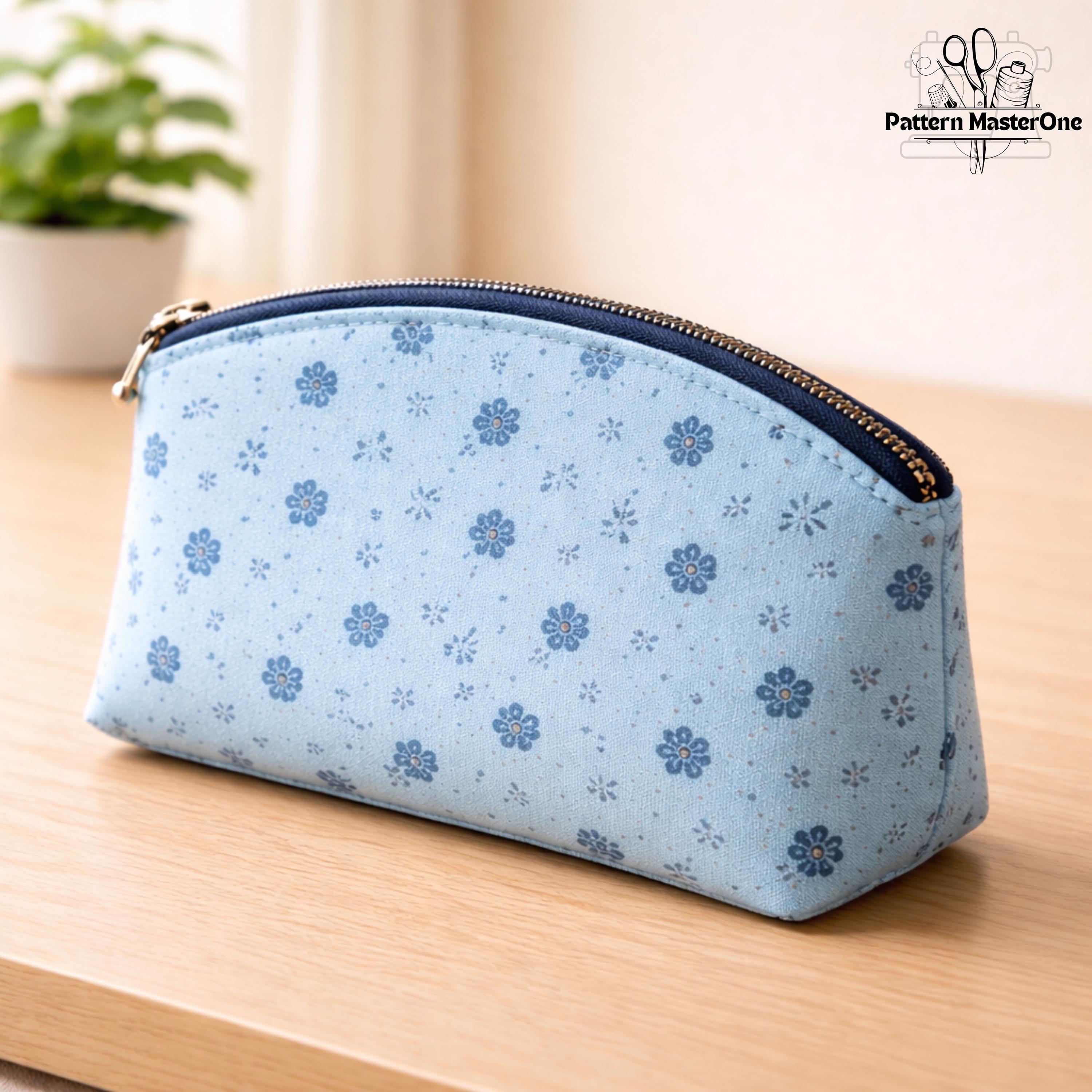 Floral Makeup Pouch Sewing Pattern PDF | Zipper Cosmetic Bag Tutorial ...