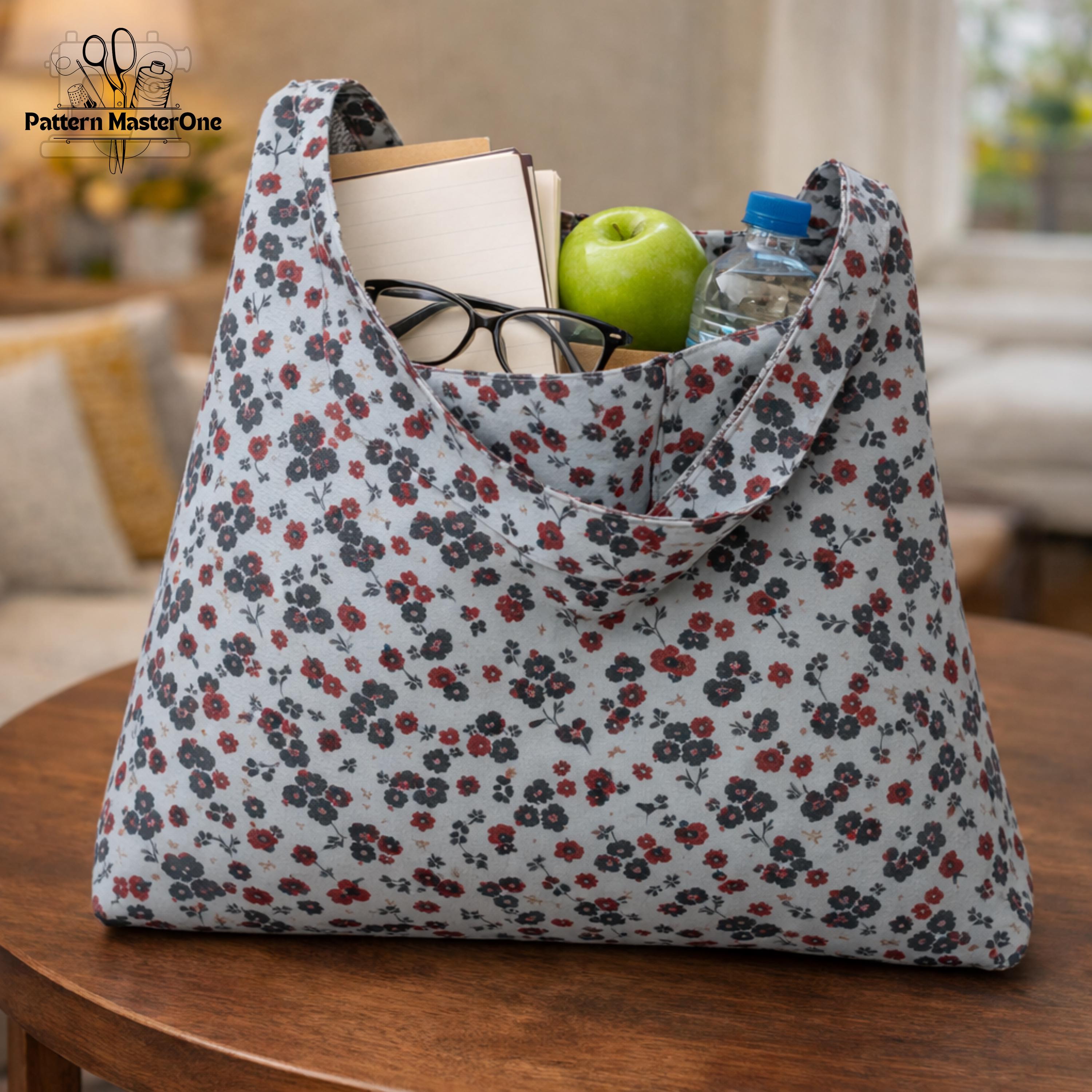 Reversible Tote Bag Sewing Pattern PDF, Easy Beginner Tote Bag, Market ...