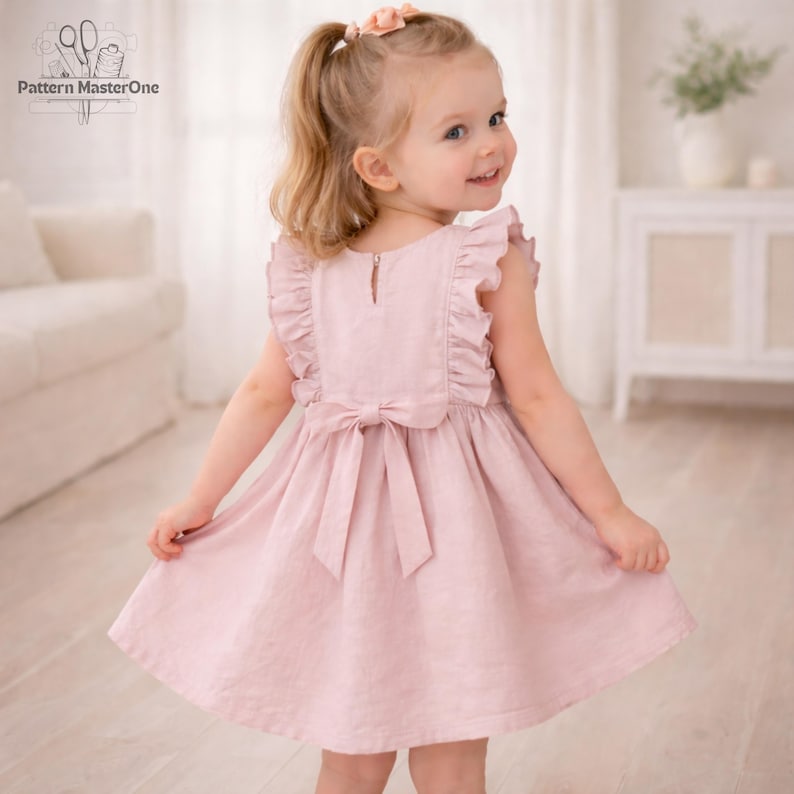 Ruffle Dress Sewing Pattern PDF for Toddlers 2–4 Years, Girls Flounce ...