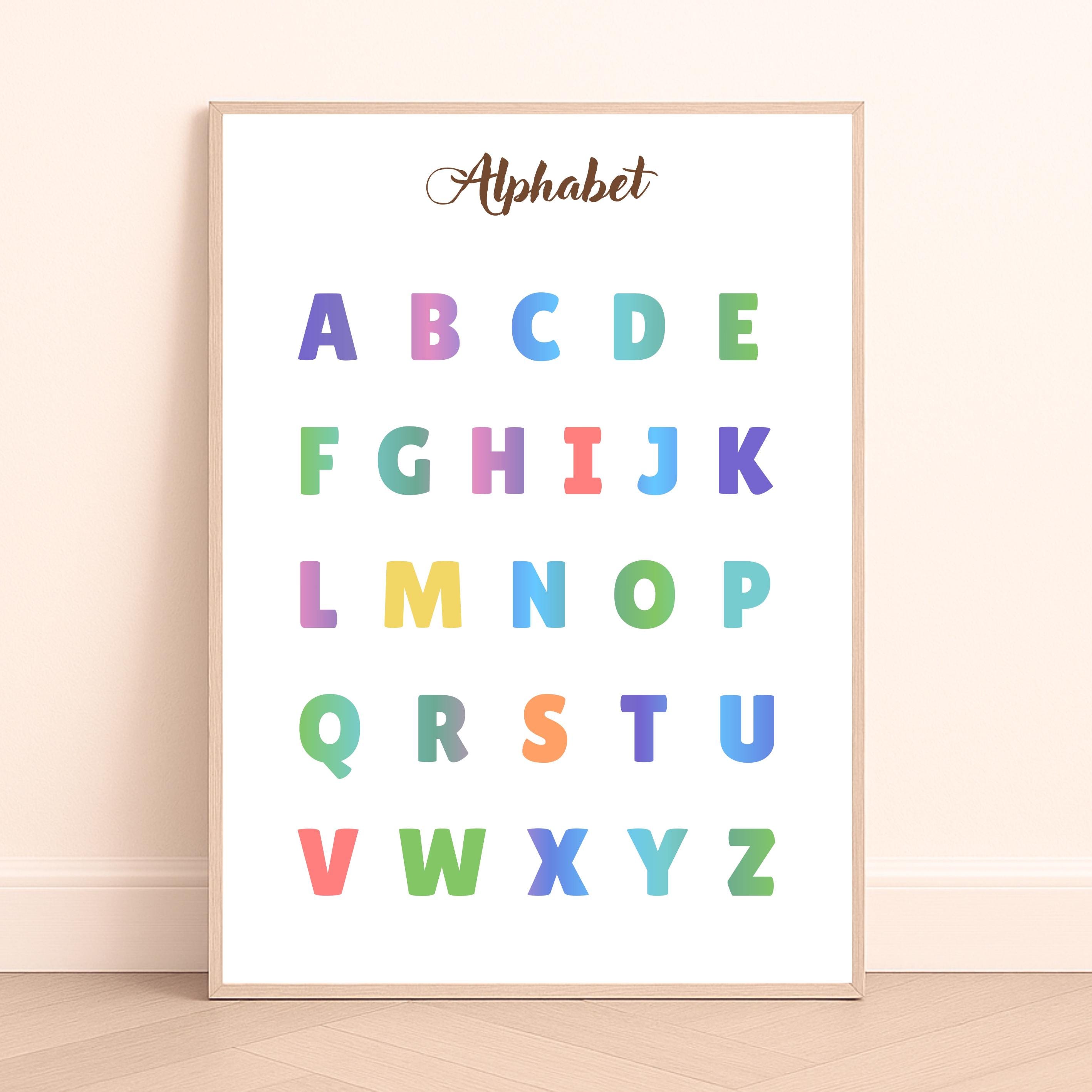 Alphabet Learning Poster – Kids ABC Chart, Preschool Classroom Wall Art ...
