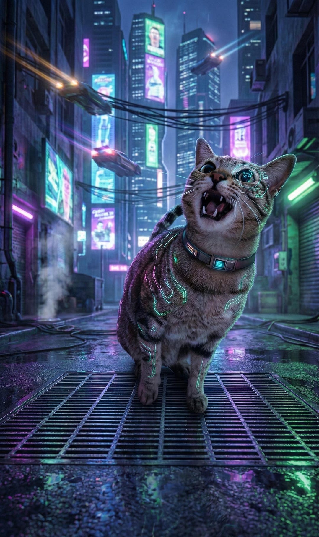 Custom Animated Cyberpunk Pet Portrait | Living Art Canvas + 4K Video ...
