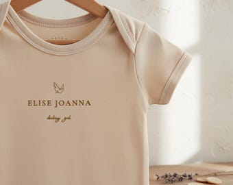 Body de bebé personalizado bordado con el nombre, regalo para baby shower por menos de 50 dólares, regalo sostenible para nietos