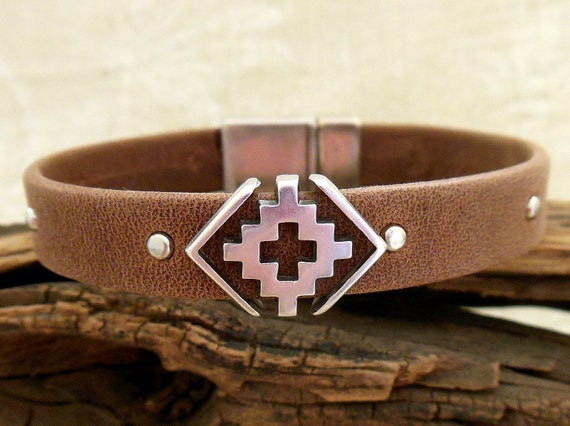 Arizona Leather Bracelet with Magnetic Antique Copper Clasp