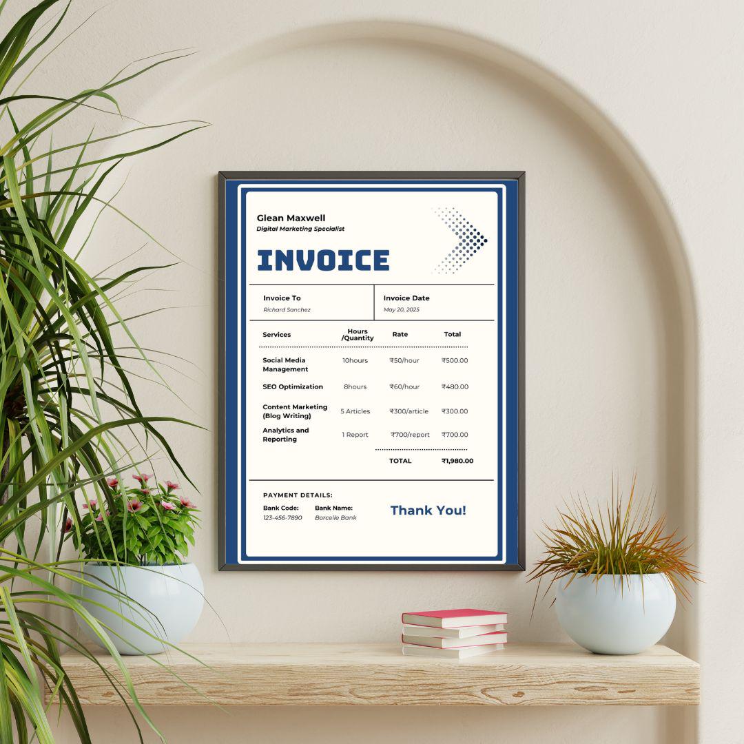 Editable Invoice Template for Google Docs, MS Word & Excel | Small ...