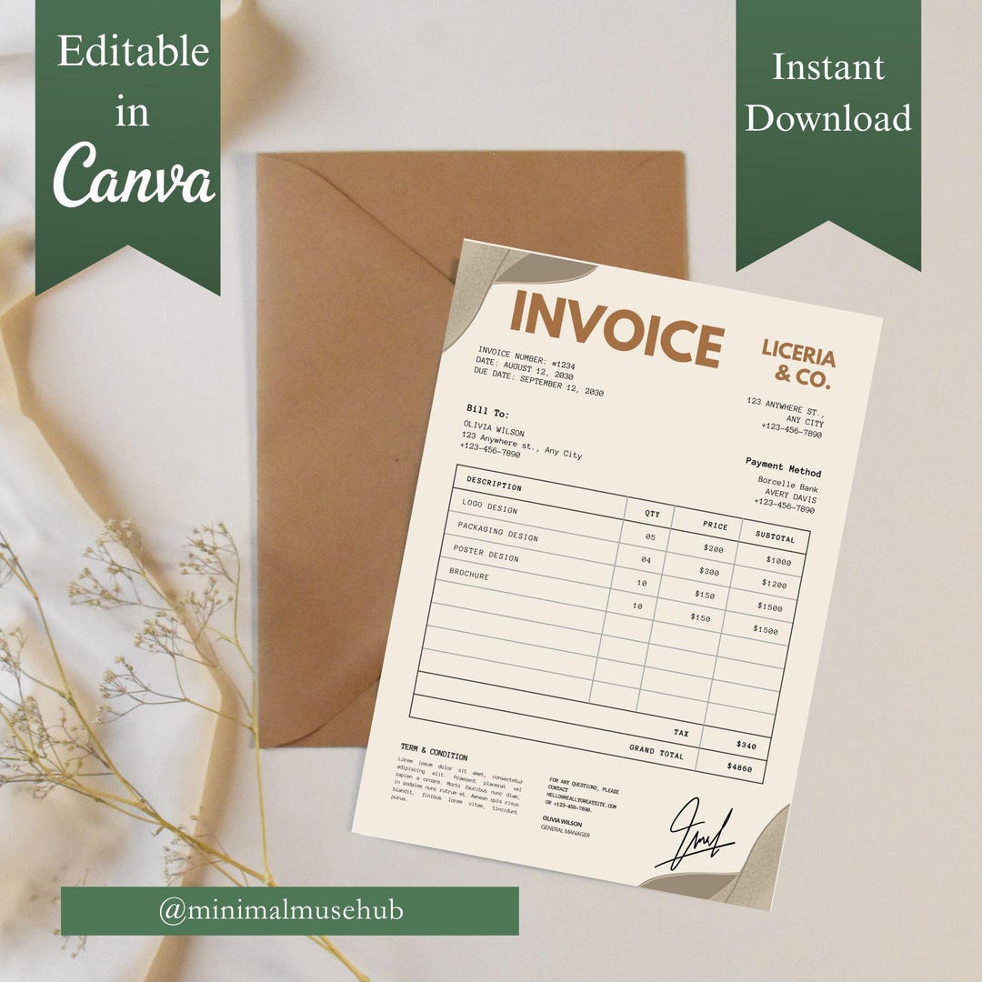 Editable Invoice Template Bundle for Small Business | Google Docs, MS ...