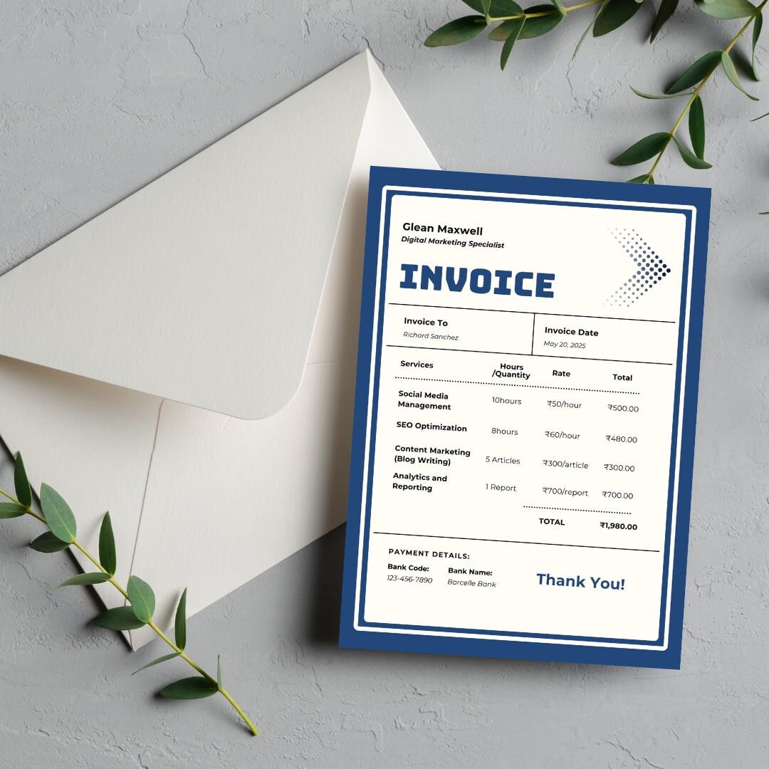 Editable Invoice Template for Google Docs, MS Word & Excel | Small ...