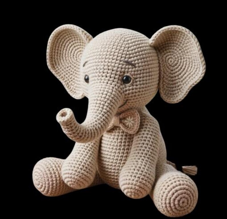 Crochet Sitting Elephant Amigurumi Pattern PDF | Handmade Plush Toy ...