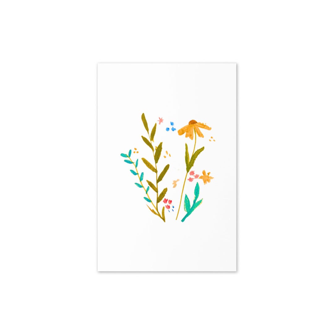 Wildflower Watercolor Greeting Card – Blank Floral Note Card ...