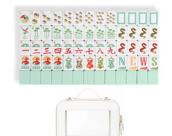 Mint Green Royal Palm Collection American Mahjong Tile Set (160pc)