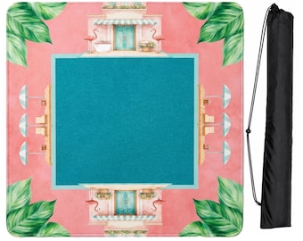 Tapete de mahjong de la colección Royal Palm en color verde menta para mesa - Se envía enrollado