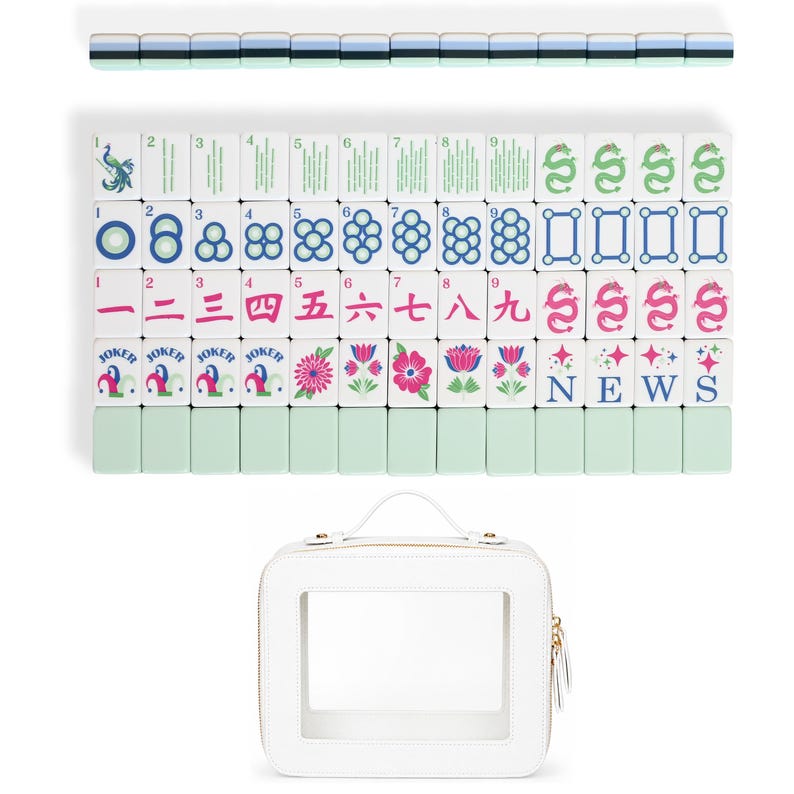 Mint Green Jester Collection American Mahjong Tile Set (160pc) imagen 1