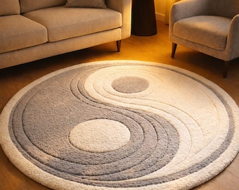 Yin Yang Round Rug | Plush Minimalist Home Decor