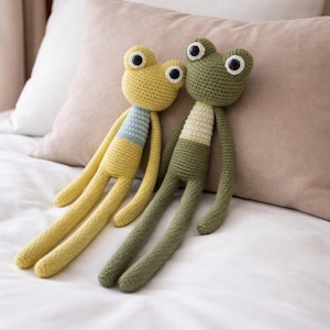 Virkmönster för långbent groda, hängande amigurumi-leksak PDF (digital nedladdning)